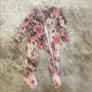 Posh Peanut Floral Baby Onesie with Zipper